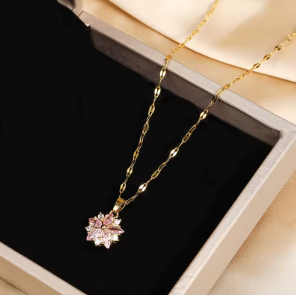 Auvella Blush Sakura Pendant Necklace