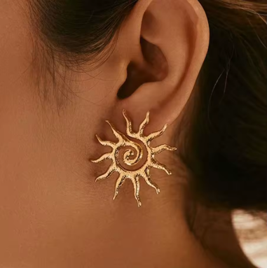 Auvella Radiant Sun Stud Earrings