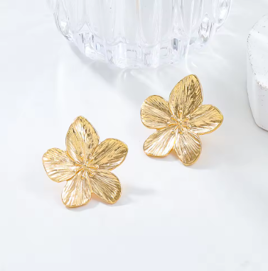 Auvella Gilded Blossom Stud Earrings