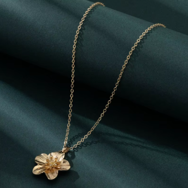 Auvella Golden Blossom Pendant Necklace