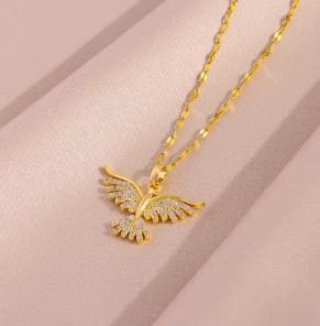 Auvella Golden Phoenix Pendant Necklace