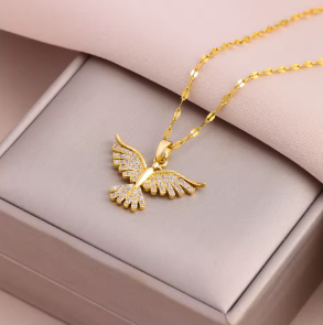 Auvella Golden Phoenix Pendant Necklace