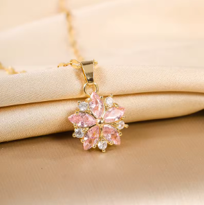 Auvella Blush Sakura Pendant Necklace